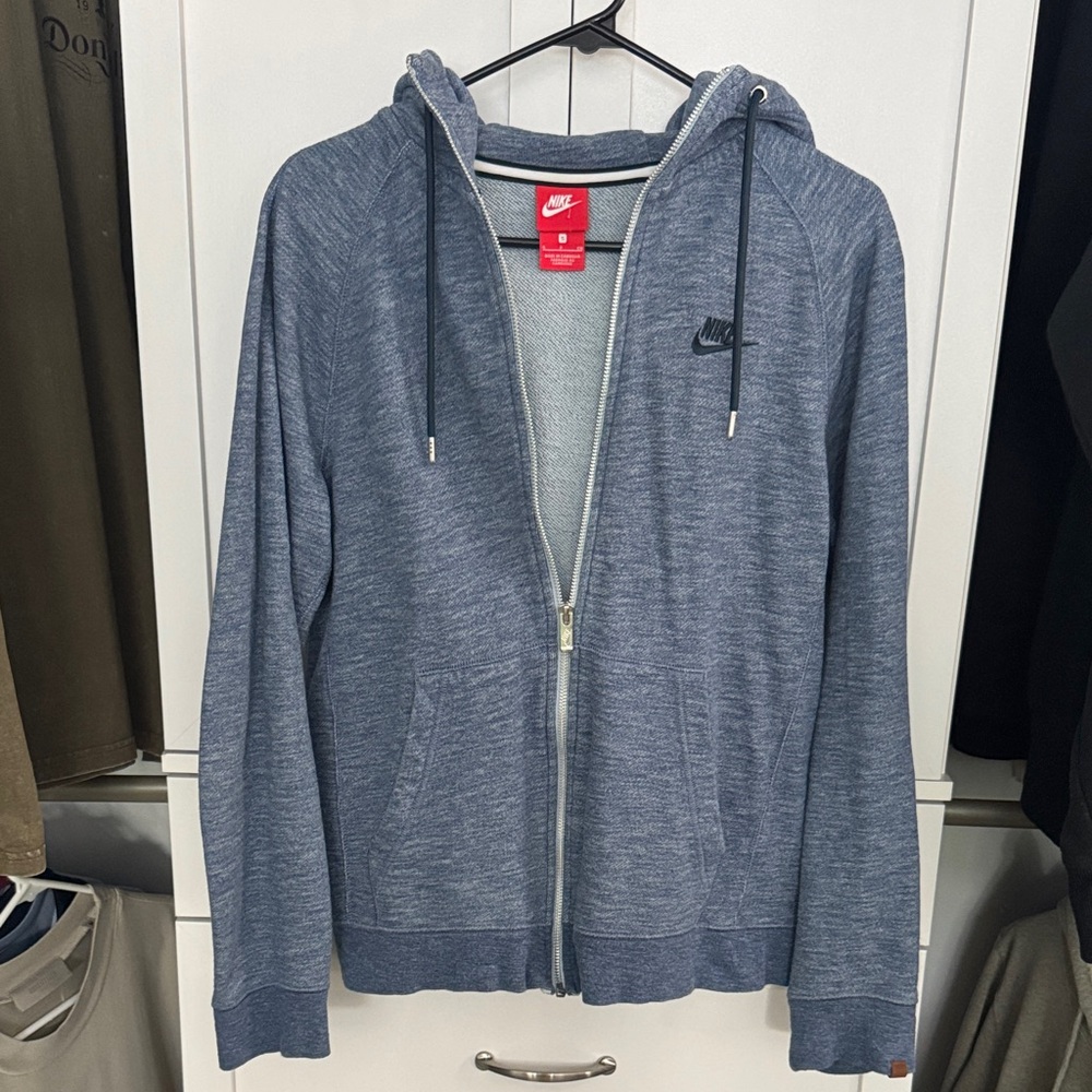 Nike Heathered Blue Full-Zip Hoodie